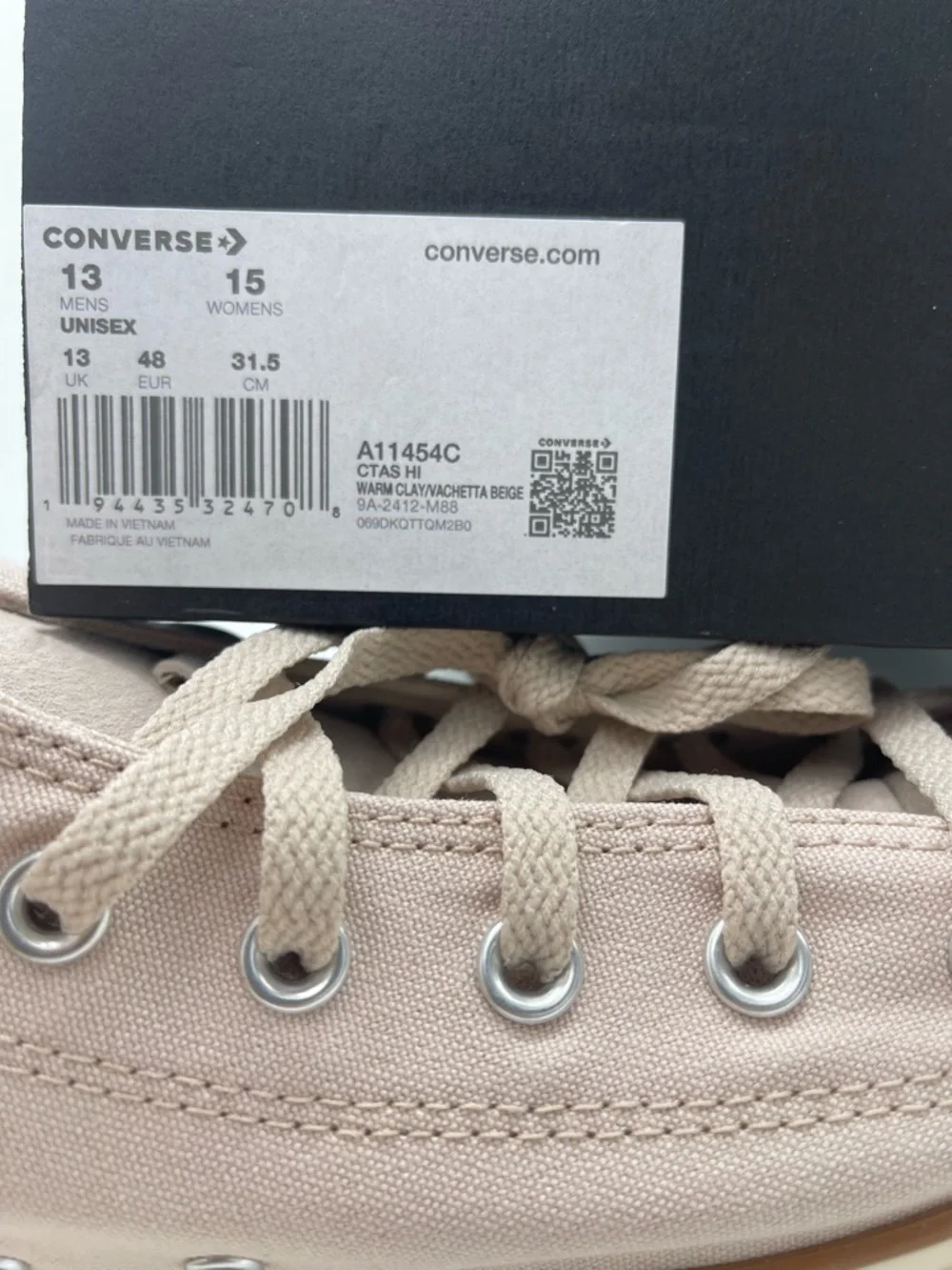 Converse Mens CTAS Hi Warm Clay Nachetta Beige A11454C High Top Sneakers Classic - Picture 16 of 16